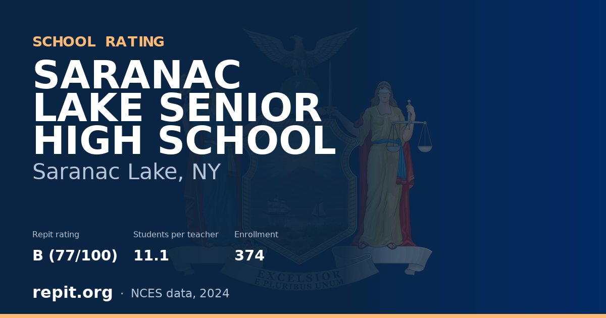 SARANAC LAKE SENIOR HIGH SCHOOL, Saranac Lake, NY — Repit school rating B (77/100)