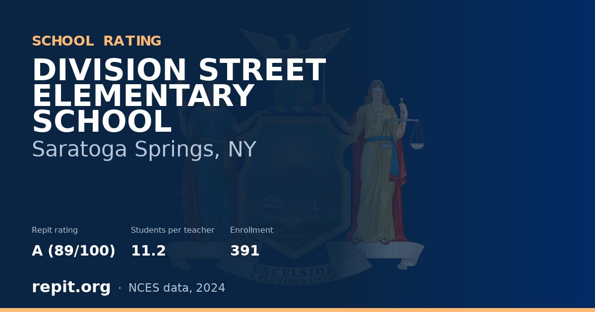 DIVISION STREET ELEMENTARY SCHOOL, Saratoga Springs, NY — Repit school rating A (89/100)