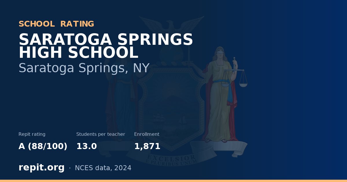 SARATOGA SPRINGS HIGH SCHOOL, Saratoga Springs, NY — Repit school rating A (88/100)