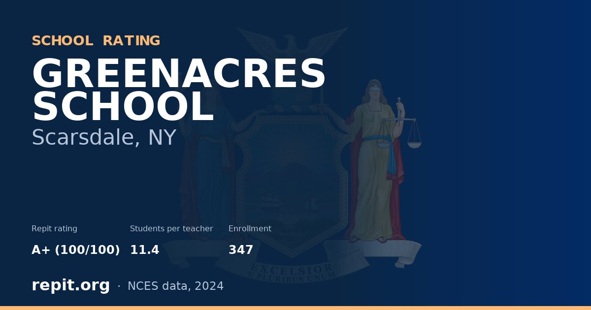 GREENACRES SCHOOL, Scarsdale, NY — Repit school rating A+ (100/100)