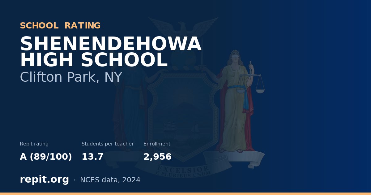 SHENENDEHOWA HIGH SCHOOL, Clifton Park, NY — Repit school rating A (89/100)