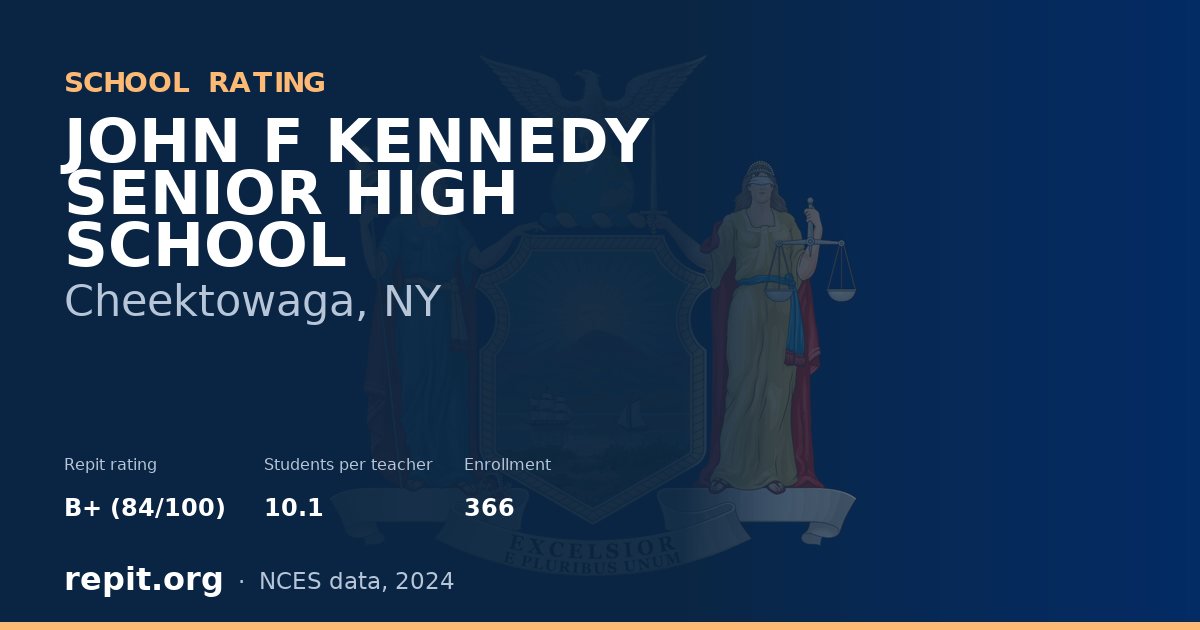 JOHN F KENNEDY SENIOR HIGH SCHOOL, Cheektowaga, NY — Repit school rating B+ (84/100)