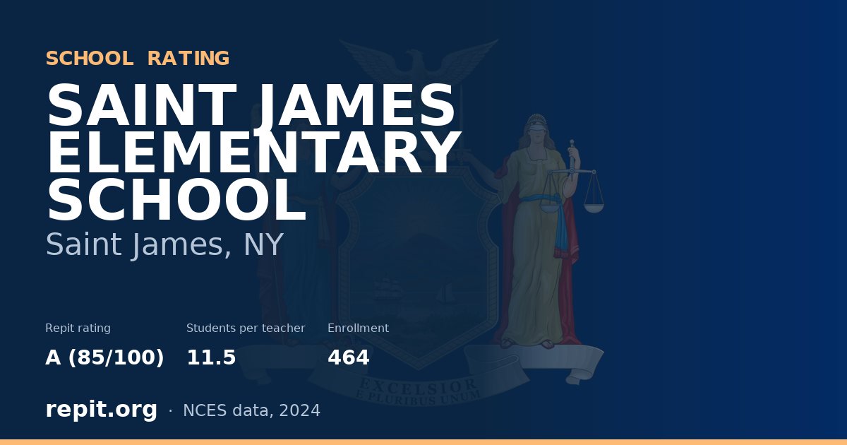 SAINT JAMES ELEMENTARY SCHOOL, Saint James, NY — Repit school rating A (85/100)