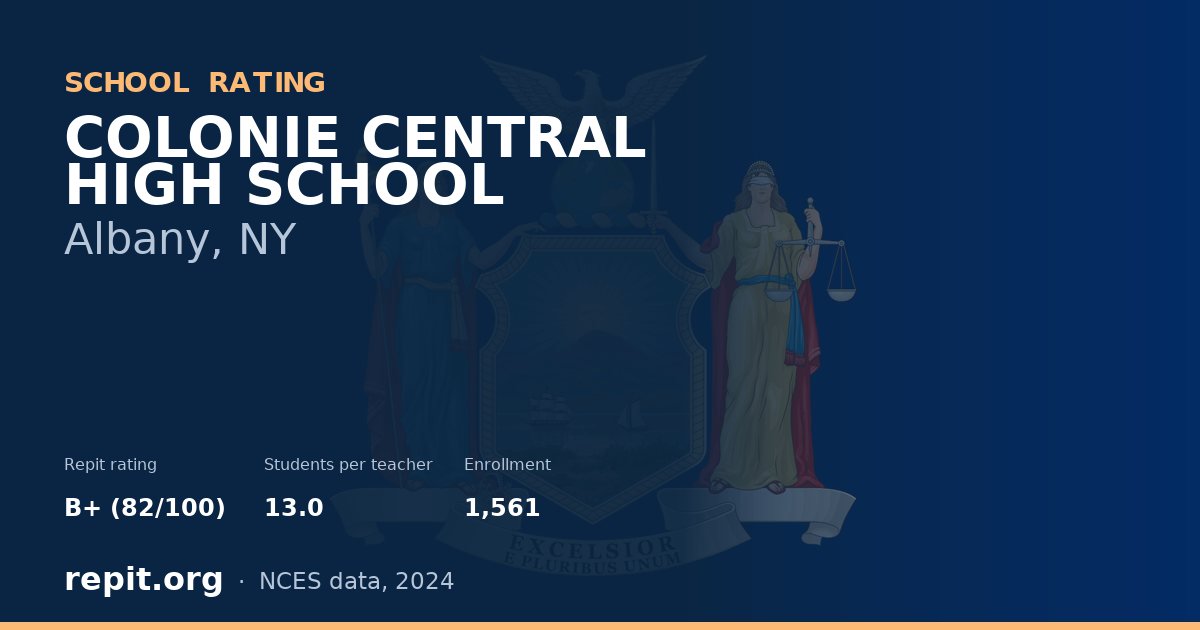COLONIE CENTRAL HIGH SCHOOL, Albany, NY — Repit school rating B+ (82/100)