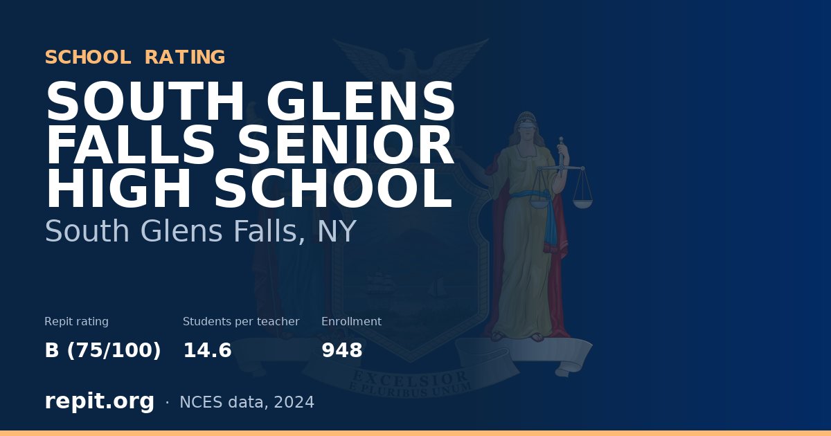 SOUTH GLENS FALLS SENIOR HIGH SCHOOL, South Glens Falls, NY — Repit school rating B (75/100)