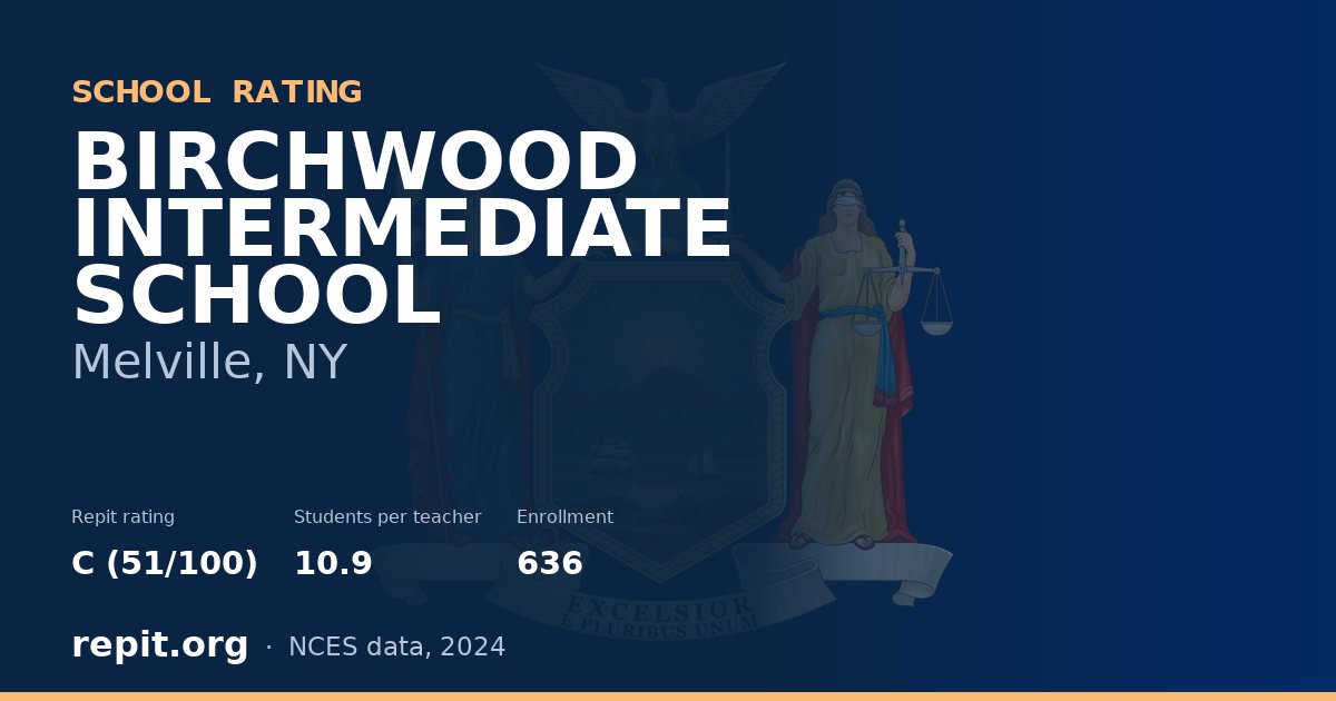 BIRCHWOOD INTERMEDIATE SCHOOL, Melville, NY — Repit school rating C (51/100)