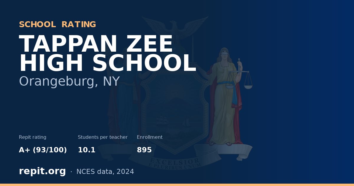 TAPPAN ZEE HIGH SCHOOL, Orangeburg, NY — Repit school rating A+ (93/100)