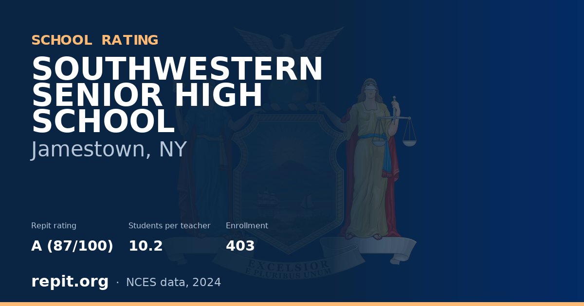 SOUTHWESTERN SENIOR HIGH SCHOOL, Jamestown, NY — Repit school rating A (87/100)