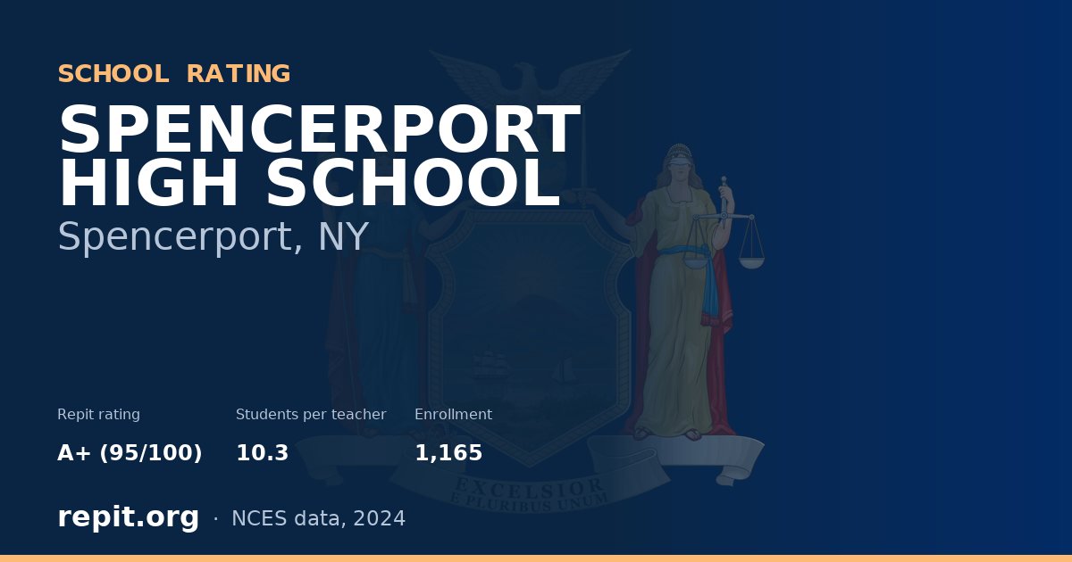 SPENCERPORT HIGH SCHOOL, Spencerport, NY — Repit school rating A+ (95/100)