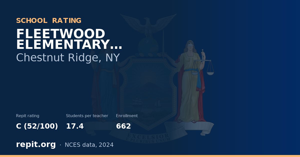 FLEETWOOD ELEMENTARY SCHOOL, Chestnut Ridge, NY — Repit school rating C (52/100)