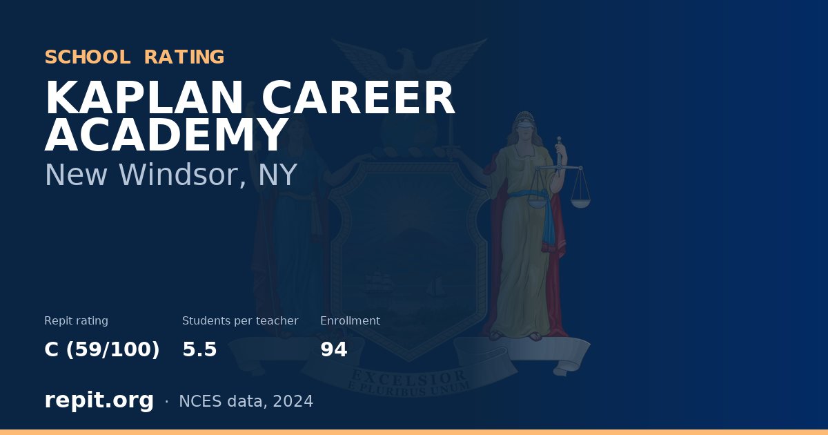 KAPLAN CAREER ACADEMY, New Windsor, NY — Repit school rating C (59/100)
