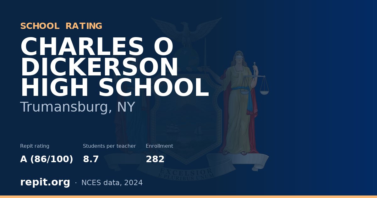 CHARLES O DICKERSON HIGH SCHOOL, Trumansburg, NY — Repit school rating A (86/100)