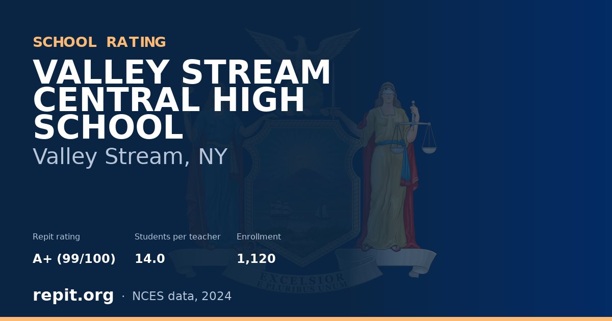 VALLEY STREAM CENTRAL HIGH SCHOOL, Valley Stream, NY — Repit school rating A+ (99/100)