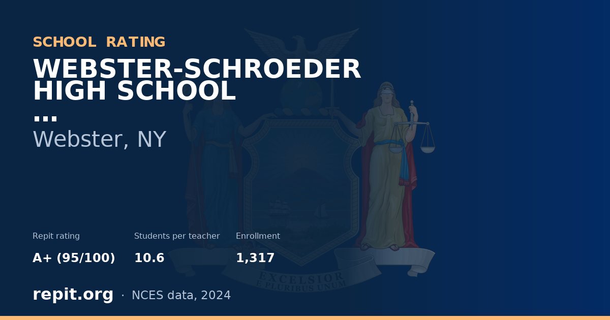 WEBSTER-SCHROEDER HIGH SCHOOL, Webster, NY — Repit school rating A+ (95/100)