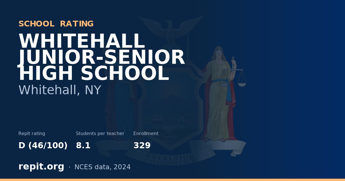 WHITEHALL JUNIOR-SENIOR HIGH SCHOOL, Whitehall, NY — Repit school rating D (46/100)