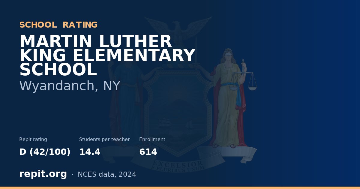 MARTIN LUTHER KING ELEMENTARY SCHOOL, Wyandanch, NY — Repit school rating D (42/100)