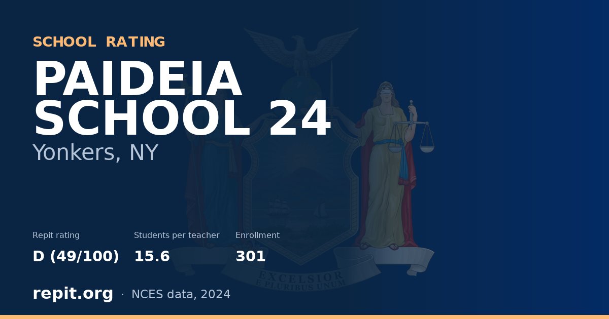 PAIDEIA SCHOOL 24, Yonkers, NY — Repit school rating D (49/100)