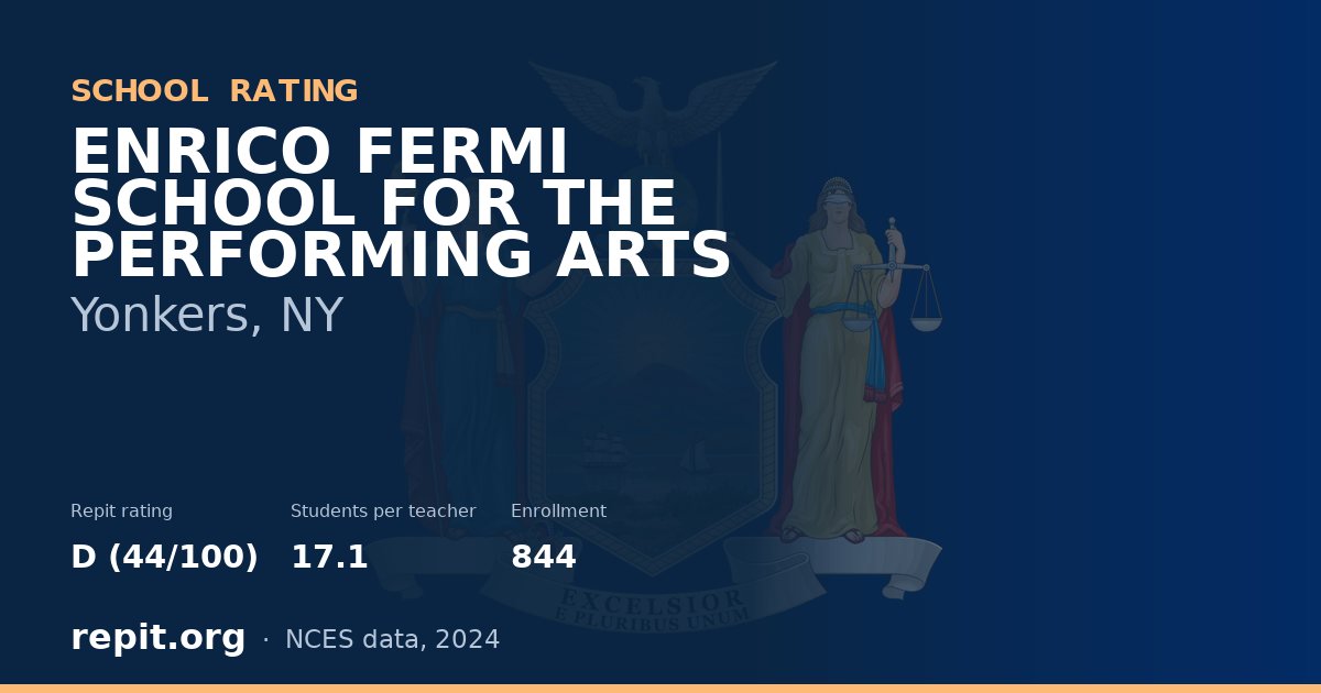 ENRICO FERMI SCHOOL FOR THE PERFORMING ARTS, Yonkers, NY — Repit school rating D (44/100)