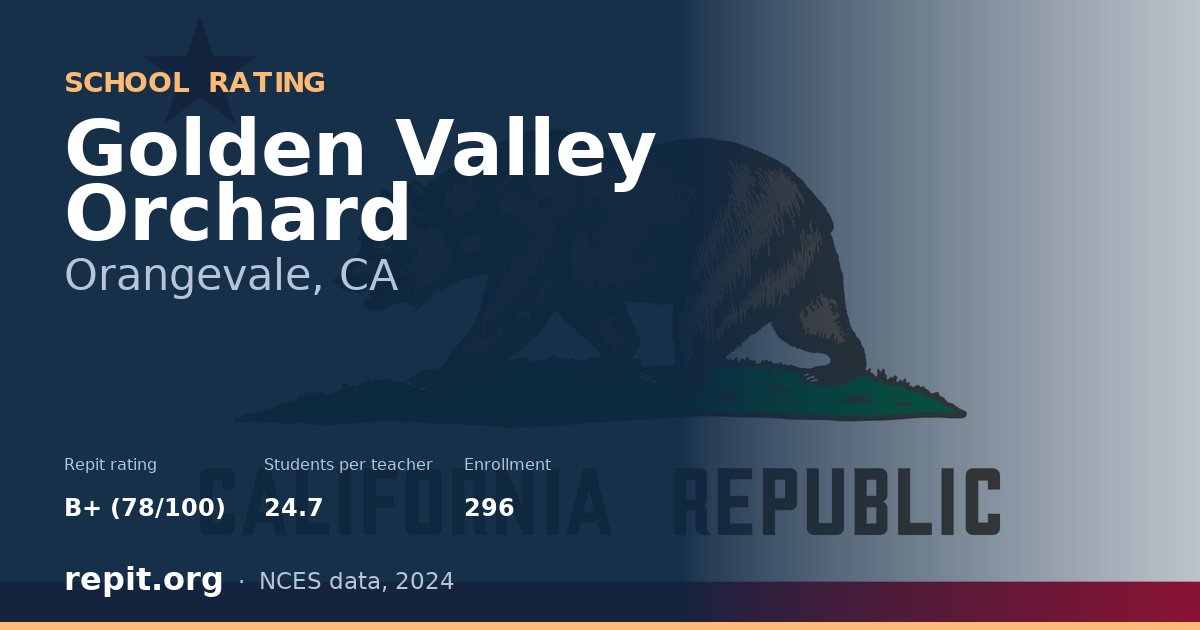 Golden Valley Orchard, Orangevale, CA — Repit school rating B+ (78/100)