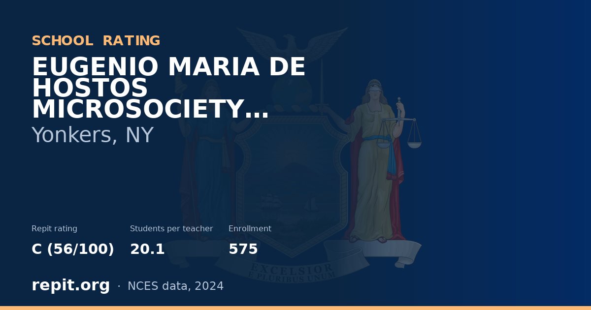 EUGENIO MARIA DE HOSTOS MICROSOCIETY SCHOOL, Yonkers, NY — Repit school rating C (56/100)