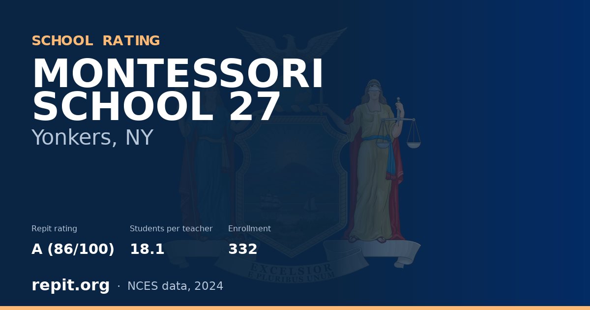 MONTESSORI SCHOOL 27, Yonkers, NY — Repit school rating A (86/100)