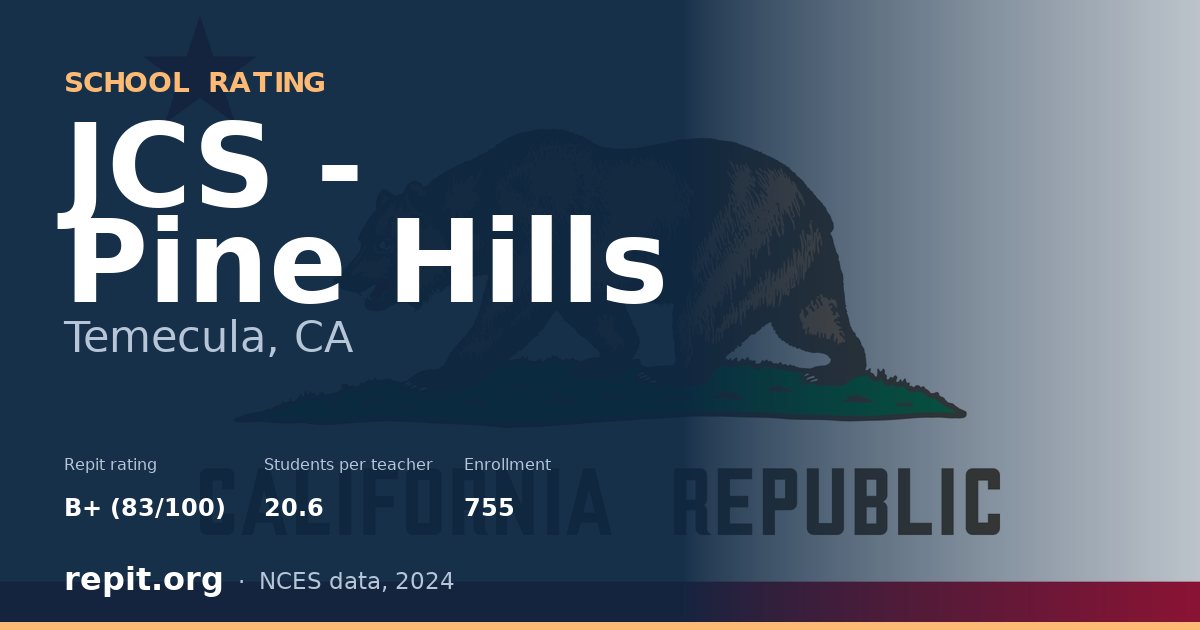 JCS - Pine Hills, Temecula, CA — Repit school rating B+ (83/100)