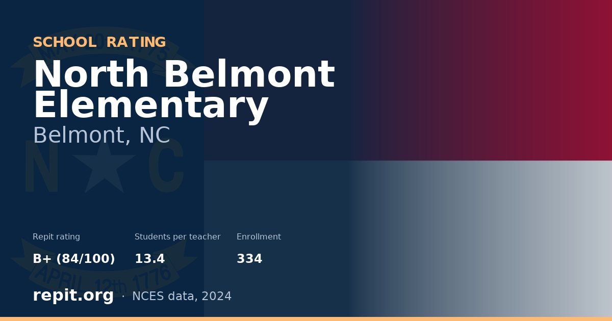 North Belmont Elementary, Belmont, NC — Repit school rating B+ (84/100)