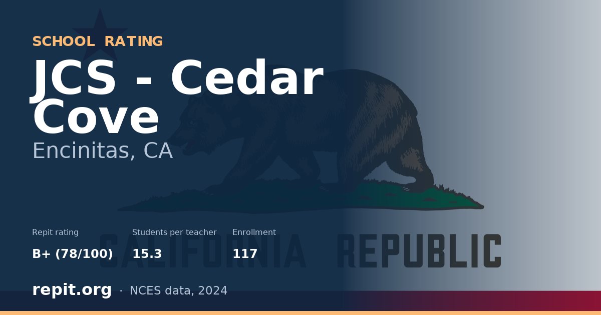 JCS - Cedar Cove, Encinitas, CA — Repit school rating B+ (78/100)