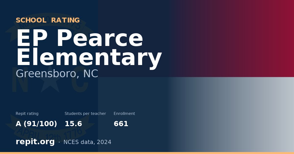 EP Pearce Elementary, Greensboro, NC — Repit school rating A (91/100)