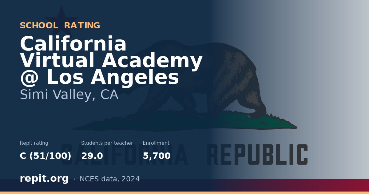 California Virtual Academy @ Los Angeles, Simi Valley, CA — Repit school rating C (51/100)
