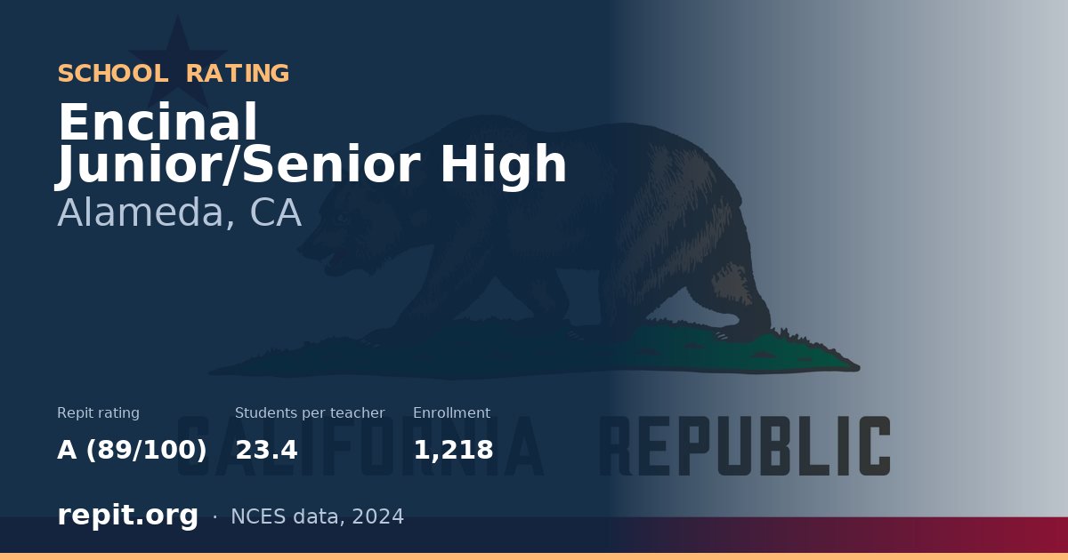 Encinal Junior/Senior High, Alameda, CA — Repit school rating A (89/100)