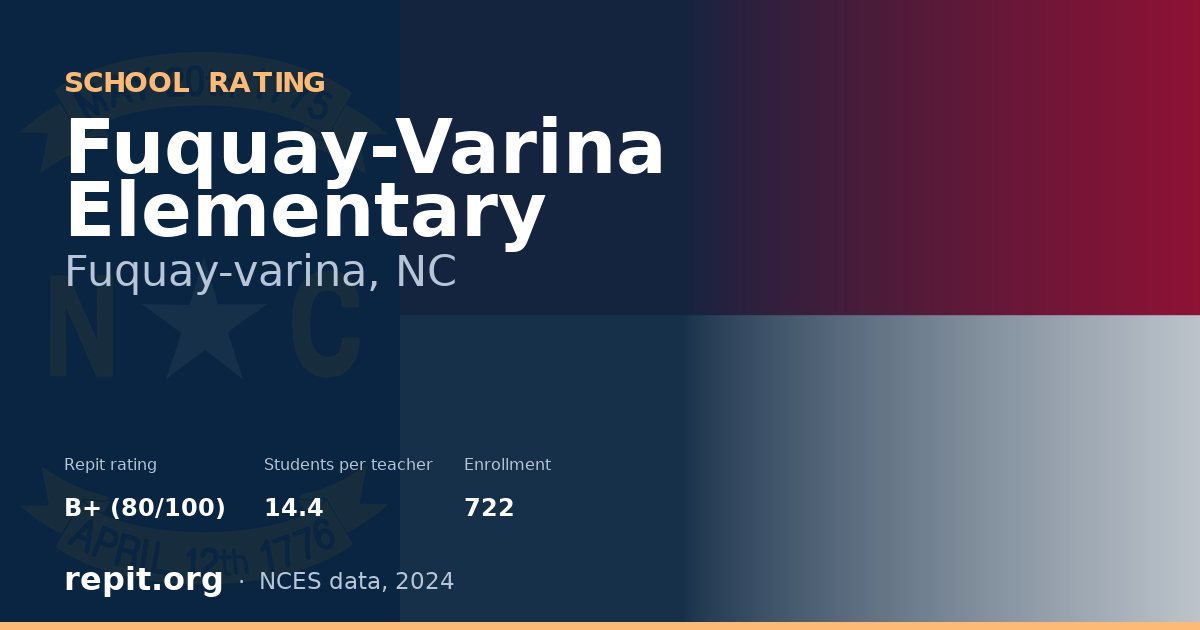 Fuquay-Varina Elementary, Fuquay-varina, NC — Repit school rating B+ (80/100)