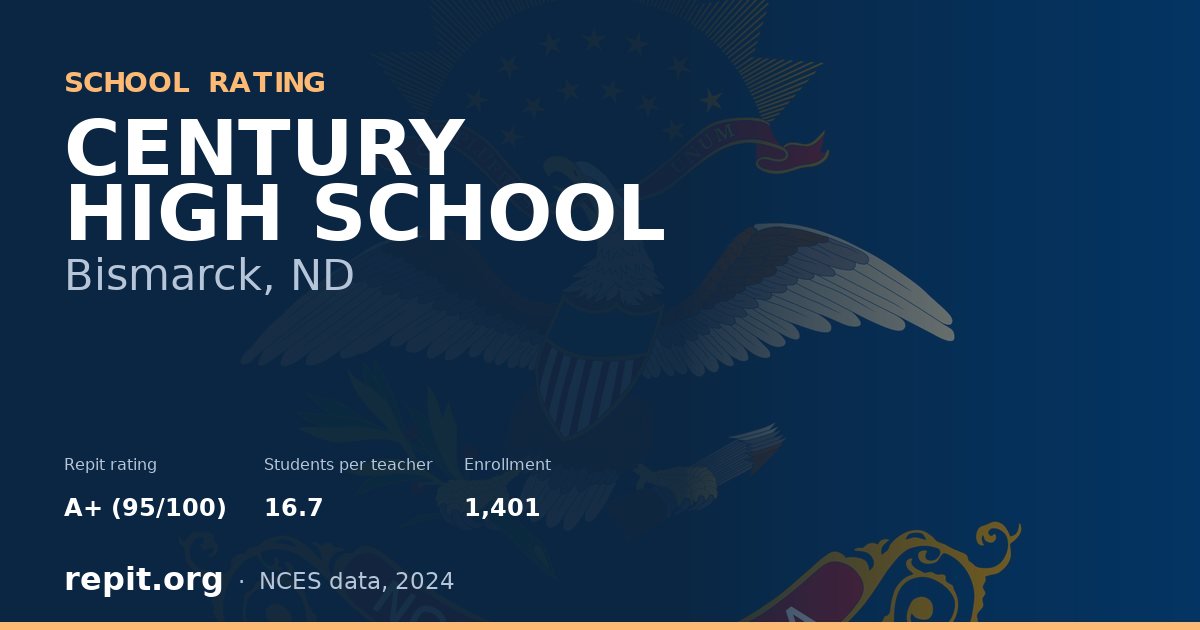 CENTURY HIGH SCHOOL, Bismarck, ND — Repit school rating A+ (95/100)