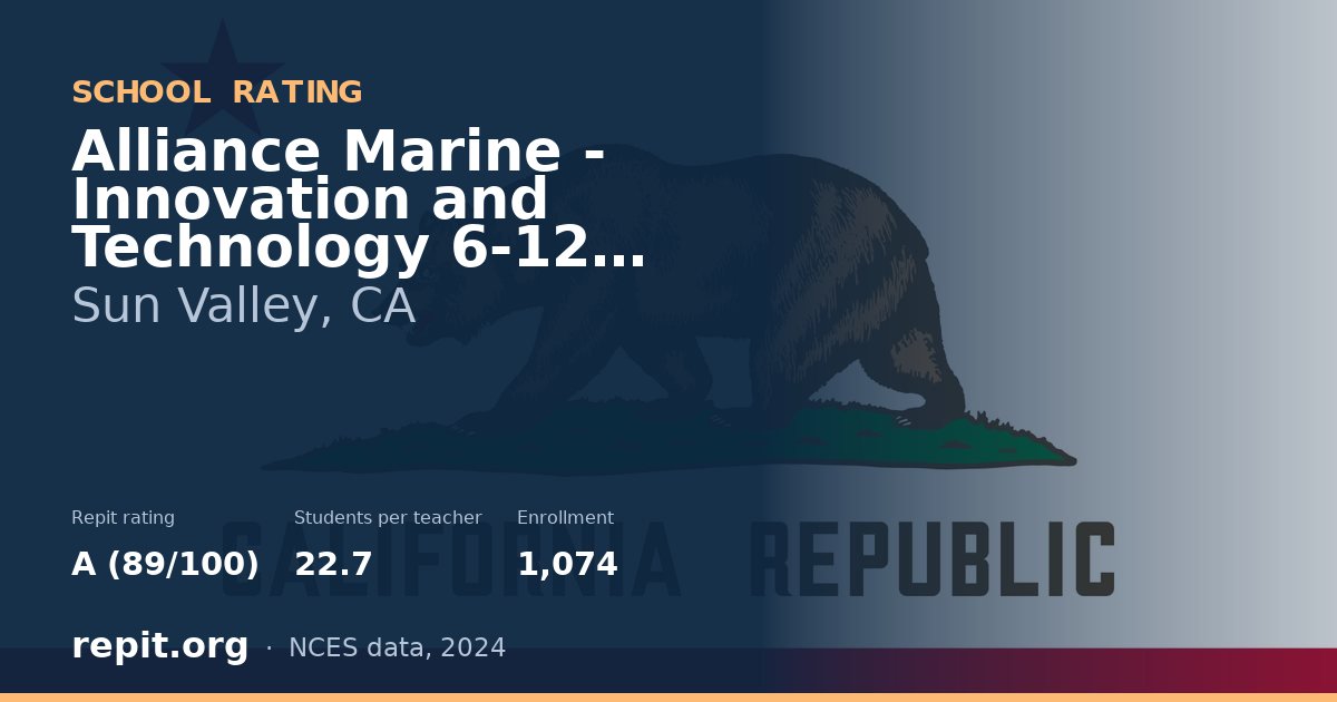 Alliance Marine - Innovation and Technology 6-12 Complex, Sun Valley, CA — Repit school rating A (89/100)