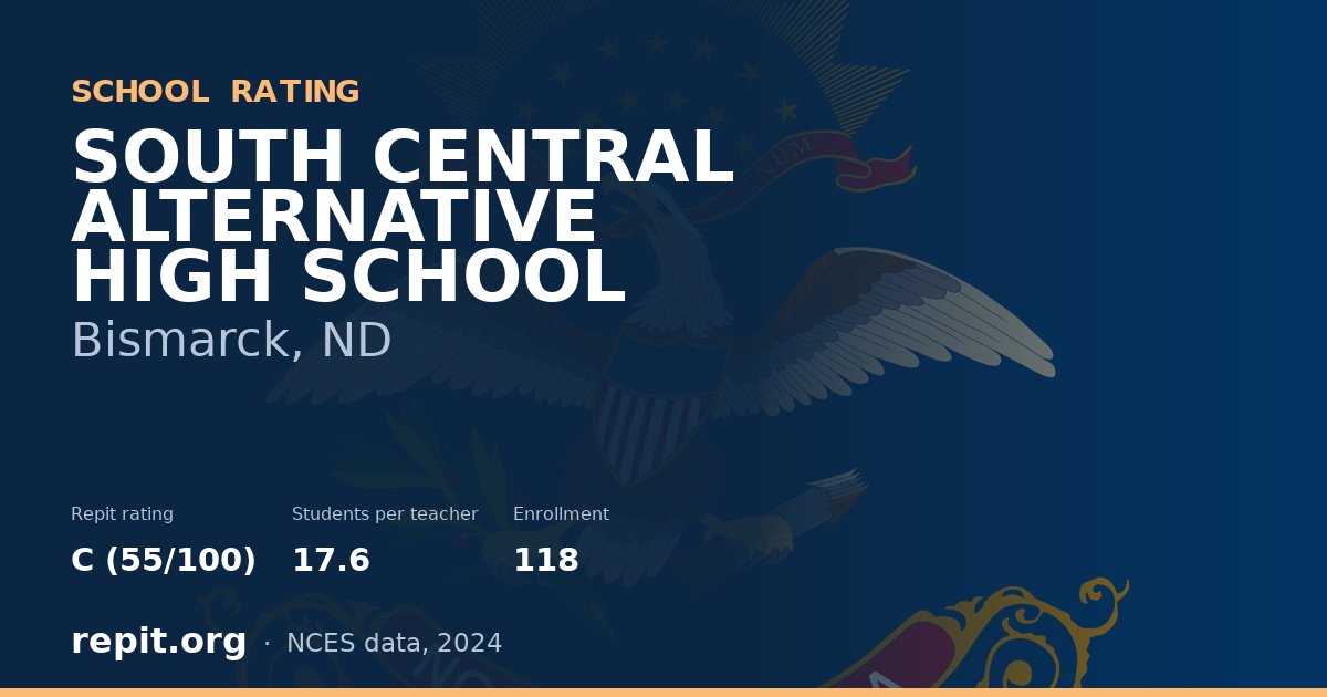 SOUTH CENTRAL ALTERNATIVE HIGH SCHOOL, Bismarck, ND — Repit school rating C (55/100)