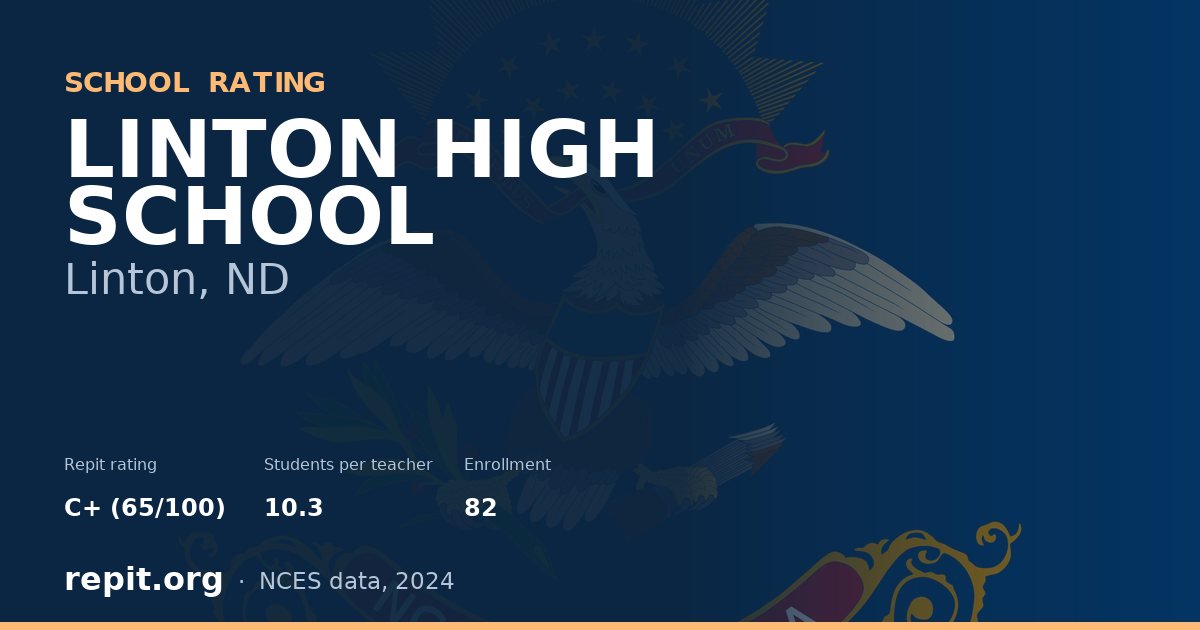 LINTON HIGH SCHOOL, Linton, ND — Repit school rating C+ (65/100)