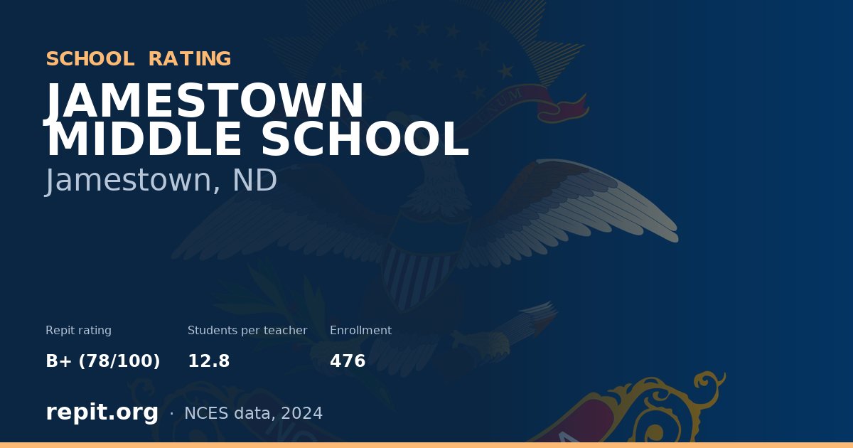 JAMESTOWN MIDDLE SCHOOL, Jamestown, ND — Repit school rating B+ (78/100)