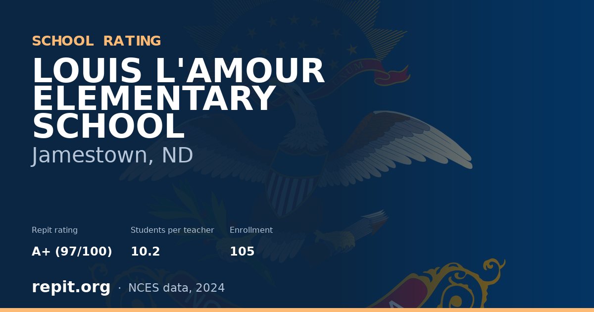 LOUIS L'AMOUR ELEMENTARY SCHOOL, Jamestown, ND — Repit school rating A+ (97/100)