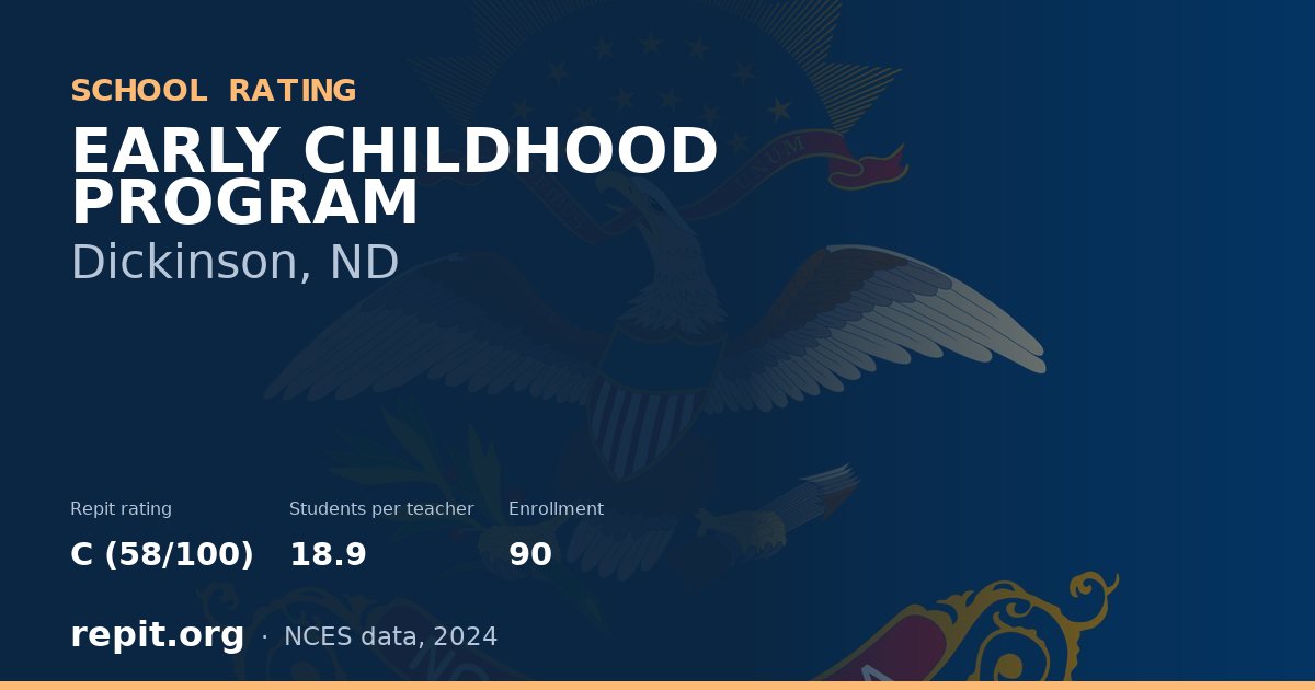 EARLY CHILDHOOD PROGRAM, Dickinson, ND — Repit school rating C (58/100)
