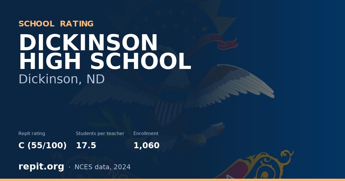 DICKINSON HIGH SCHOOL, Dickinson, ND — Repit school rating C (55/100)