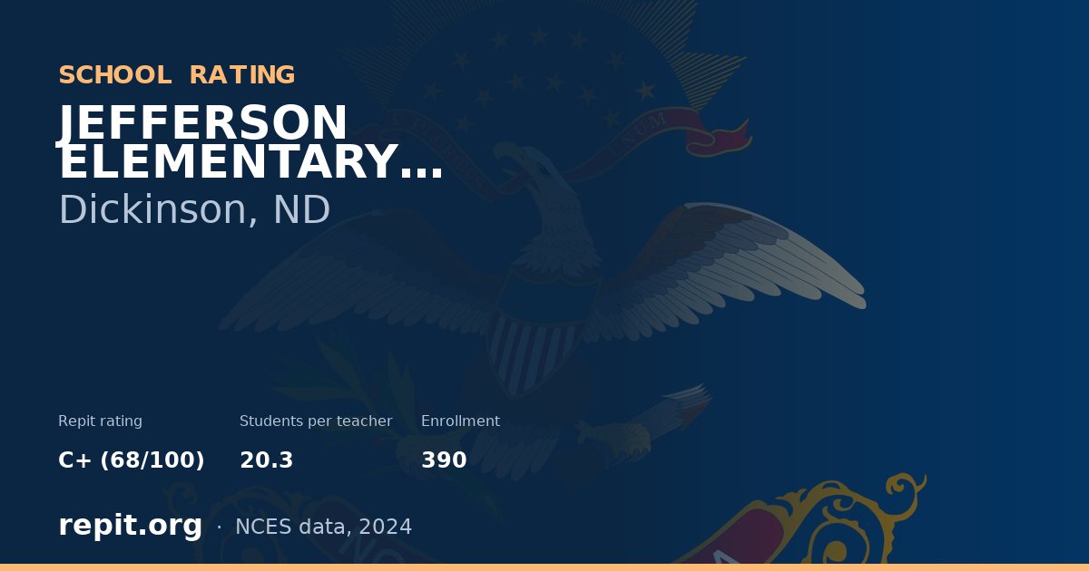 JEFFERSON ELEMENTARY SCHOOL, Dickinson, ND — Repit school rating C+ (68/100)