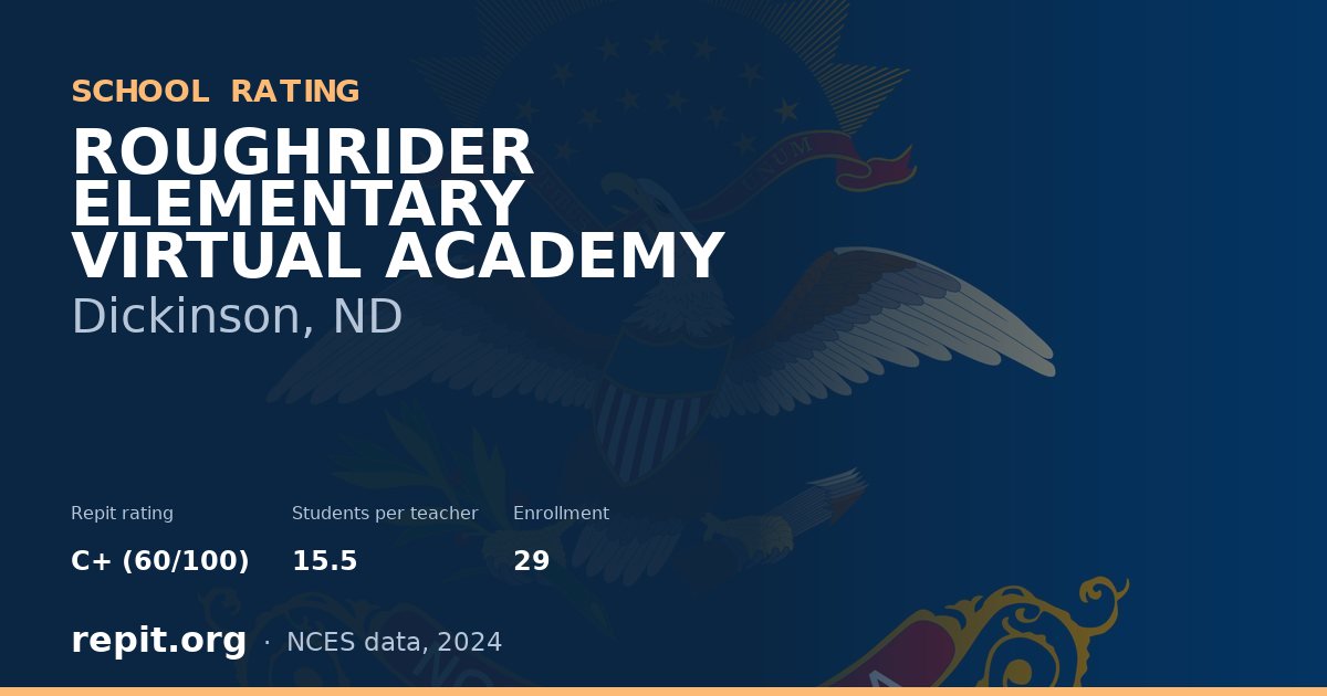 ROUGHRIDER ELEMENTARY VIRTUAL ACADEMY, Dickinson, ND — Repit school rating C+ (60/100)
