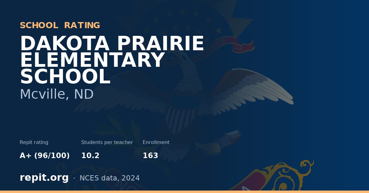 DAKOTA PRAIRIE ELEMENTARY SCHOOL, Mcville, ND — Repit school rating A+ (96/100)