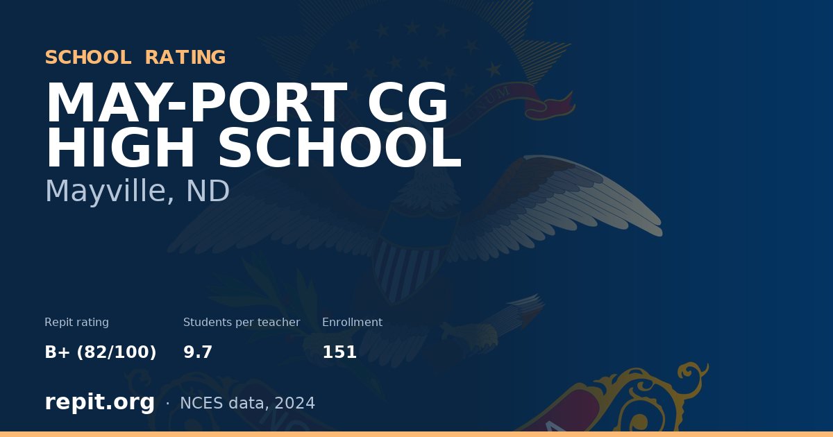MAY-PORT CG HIGH SCHOOL, Mayville, ND — Repit school rating B+ (82/100)