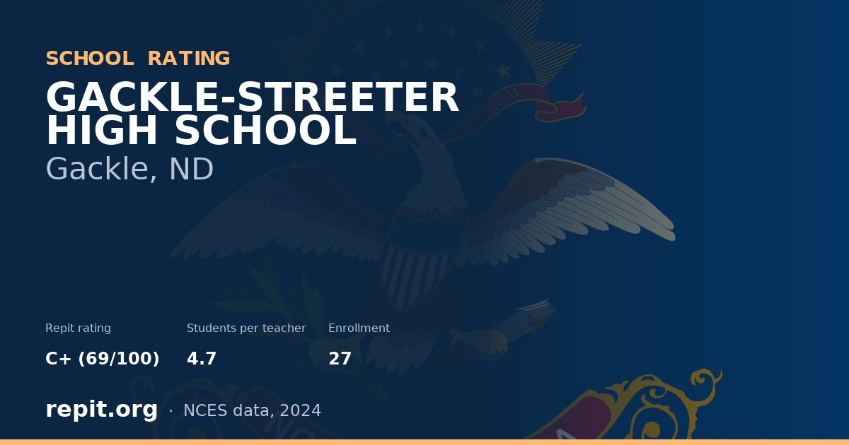 GACKLE-STREETER HIGH SCHOOL, Gackle, ND — Repit school rating C+ (69/100)