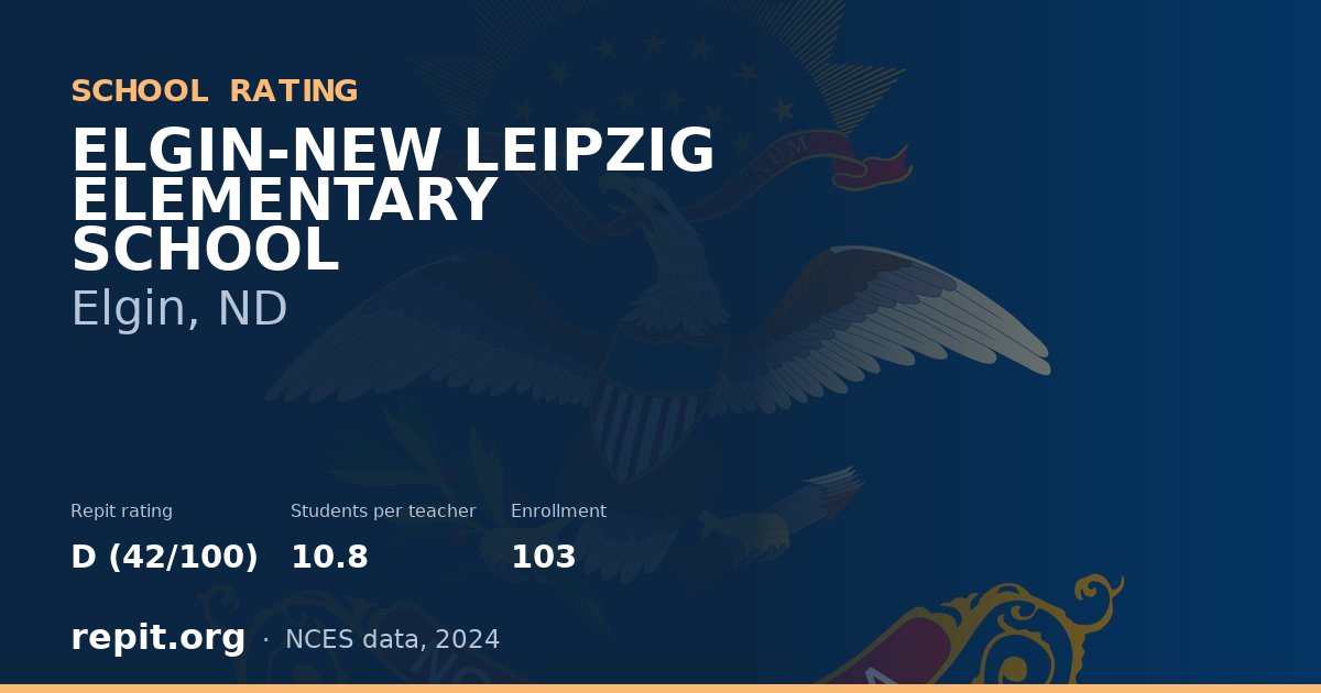 ELGIN-NEW LEIPZIG ELEMENTARY SCHOOL, Elgin, ND — Repit school rating D (42/100)
