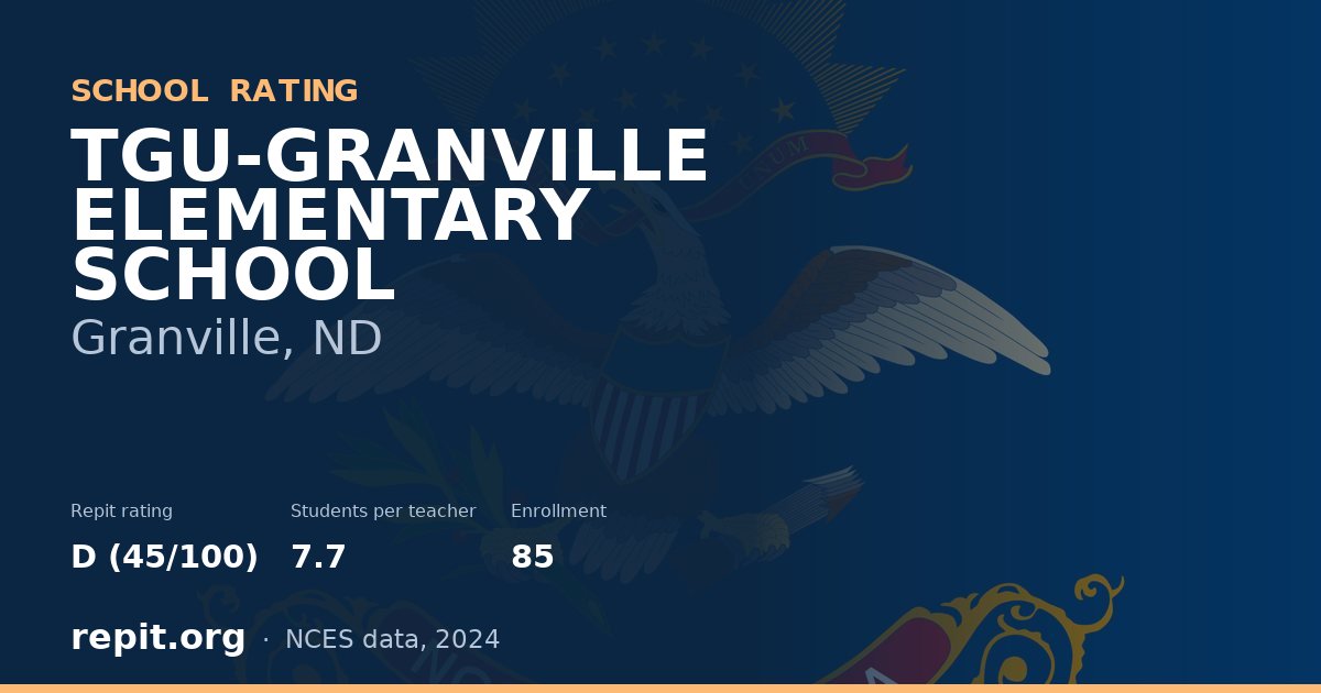 TGU-GRANVILLE ELEMENTARY SCHOOL, Granville, ND — Repit school rating D (45/100)