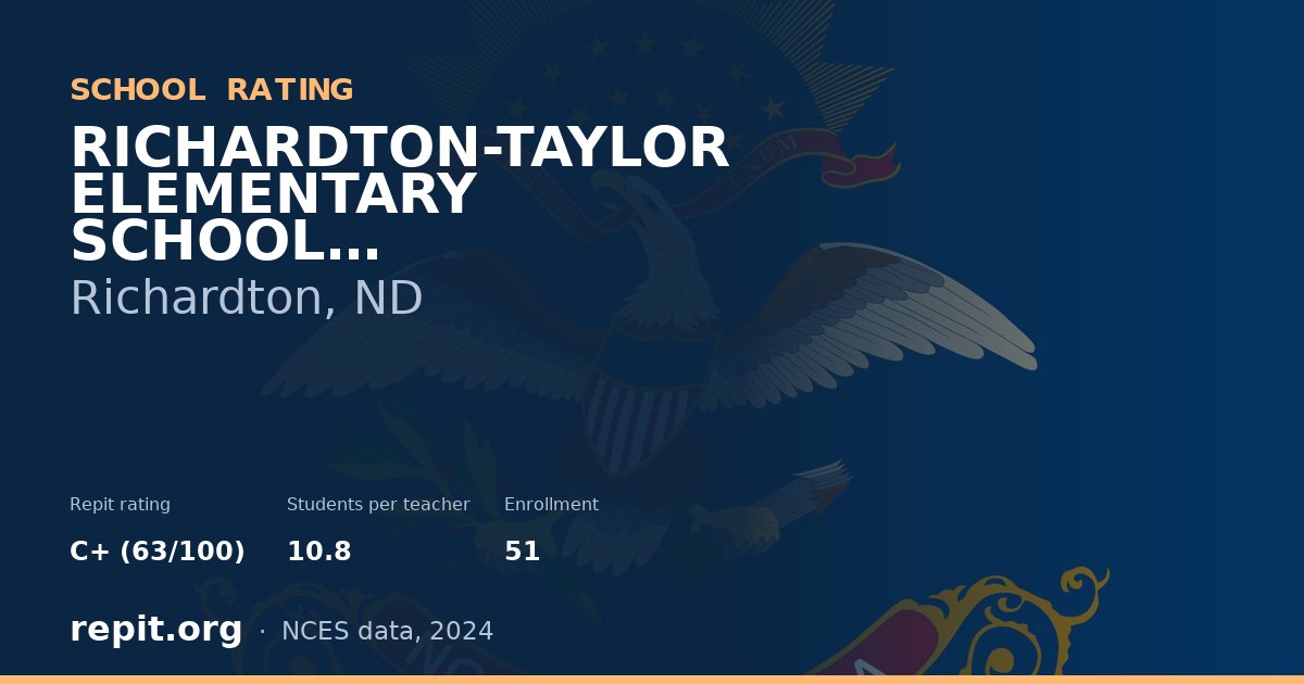 RICHARDTON-TAYLOR ELEMENTARY SCHOOL, Richardton, ND — Repit school rating C+ (63/100)
