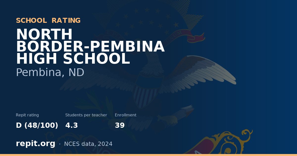 NORTH BORDER-PEMBINA HIGH SCHOOL, Pembina, ND — Repit school rating D (48/100)