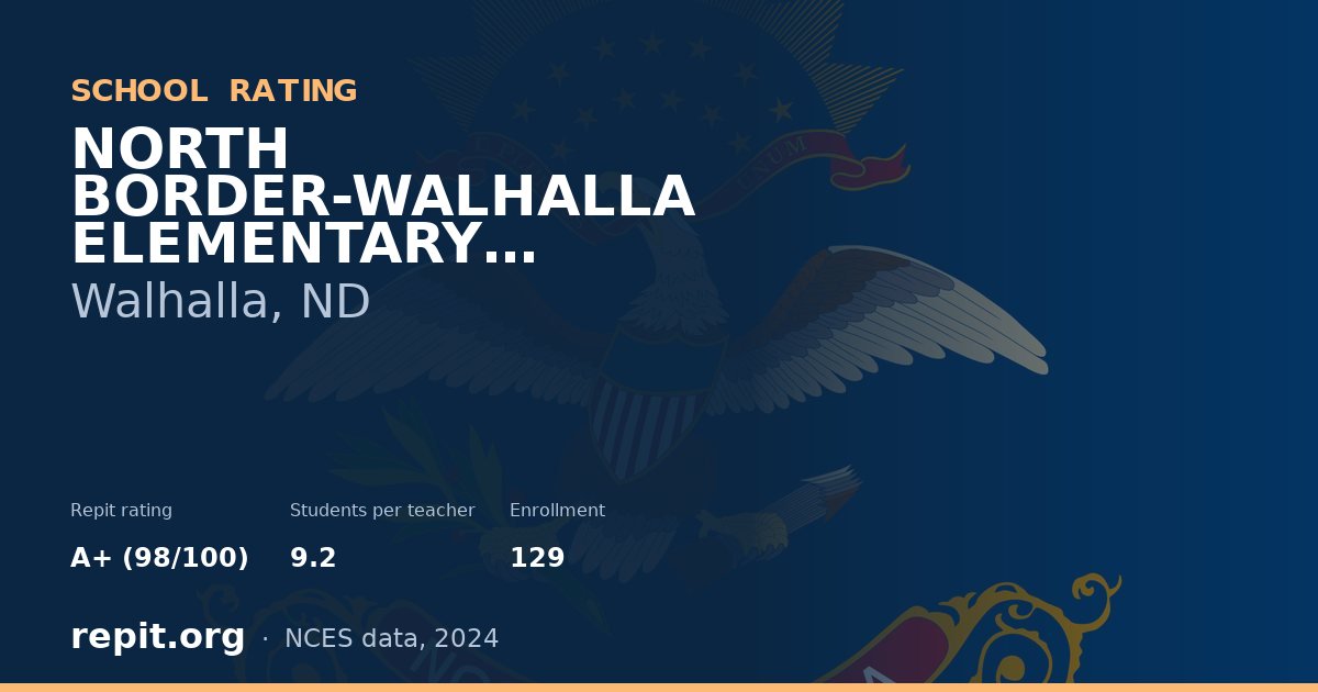 NORTH BORDER-WALHALLA ELEMENTARY SCHOOL, Walhalla, ND — Repit school rating A+ (98/100)